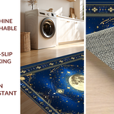 Ultra Soft Area Rug, Non Slip, Stain Resistant, Washable Area Rugs for Living Room, Bedroom, Abstract Celestial Bliss Composition(Blue)