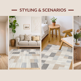 Elegant Color Block Geometric Arrangement(Beige)