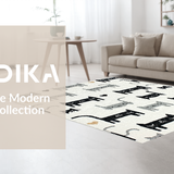 Ultra Soft Area Rug, Non Slip, Stain Resistant, Washable Area Rugs for Living Room, Bedroom, Playful Animal-Themed Aesthetic(White)