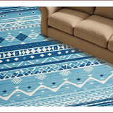 Ultra Soft Area Rug, Non Slip, Stain Resistant, Washable Area Rugs for Living Room, Bedroom, Sleek Modern Textured Design(Blue)