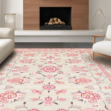 Ultra Soft Area Rug, Non Slip, Stain Resistant, Washable Area Rugs for Living Room, Bedroom, Artful Floral Tapestry Aesthetic(Ivory)