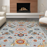 Ultra Soft Area Rug, Non Slip, Stain Resistant, Washable Area Rugs for Living Room, Bedroom, Stylish Grey Geometric Arrangement(Gray)