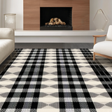 Ultra Soft Area Rug, Non Slip, Stain Resistant, Washable Area Rugs for Living Room, Bedroom, Rustic Gray Geometric Arrangement(Beige)