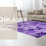 Ultra Soft Area Rug, Non Slip, Stain Resistant, Washable Area Rugs for Living Room, Bedroom, Soft Pastel Flower Aesthetic(Purple)