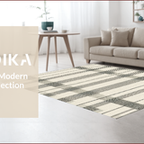 Ultra Soft Area Rug, Non Slip, Stain Resistant, Washable Area Rugs for Living Room, Bedroom, Modern High-Low Cream Bedroom Minimalist Area Carpet(Beige)