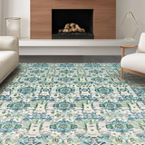 Ultra Soft Area Rug, Non Slip, Stain Resistant, Washable Area Rugs for Living Room, Bedroom, Chic Abstract Diamond Arrangement(Blue)
