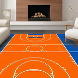 Ultra Soft Area Rug, Non Slip, Stain Resistant, Washable Area Rugs for Living Room, Bedroom, Rustic Sports-Inspired Decor Element(Orange)