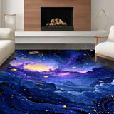 Ultra Soft Area Rug, Non Slip, Stain Resistant, Washable Area Rugs for Living Room, Bedroom, Whimsical Cosmic Fantasy Visual Theme(Blue)
