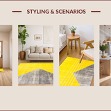 Ultra Soft Area Rug, Non Slip, Stain Resistant, Washable Area Rugs for Living Room, Bedroom, Luxurious Minimalist Geometric Motif(Yellow)