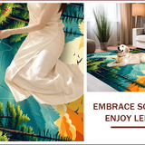 Ultra Soft Area Rug, Non Slip, Stain Resistant, Washable Area Rugs for Living Room, Bedroom, Nature Carved Fishing Scene Cabin Area Carpet(Green)