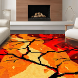Ultra Soft Area Rug, Non Slip, Stain Resistant, Washable Area Rugs for Living Room, Bedroom, Edgy Cracked Surface Artistic Flair(Orange)