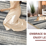 Ultra Soft Area Rug, Non Slip, Stain Resistant, Washable Area Rugs for Living Room, Bedroom, Boho Geometric Outdoor Rug(Black)