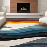 Ultra Soft Area Rug, Non Slip, Stain Resistant, Washable Area Rugs for Living Room, Bedroom, Sleek Contemporary Geometric Arrangement(Yellow)