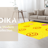 Ultra Soft Area Rug, Non Slip, Stain Resistant, Washable Area Rugs for Living Room, Bedroom, Playful Pastel Smiley Faces(Yellow)