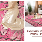 Ultra Soft Area Rug, Non Slip, Stain Resistant, Washable Area Rugs for Living Room, Bedroom, Chic Western Floral Aesthetic(Pink)