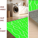 Lively Green and White Wave Design(Green)