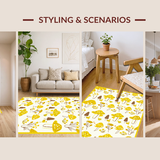 Ultra Soft Area Rug, Non Slip, Stain Resistant, Washable Area Rugs for Living Room, Bedroom, Lively Abstract Nature Embrace(Yellow)