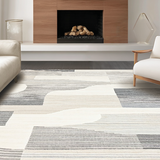 Ultra Soft Area Rug, Non Slip, Stain Resistant, Washable Area Rugs for Living Room, Bedroom, Rustic Textured Cream Pattern(Beige)