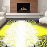 Ultra Soft Area Rug, Non Slip, Stain Resistant, Washable Area Rugs for Living Room, Bedroom, Vibrant Sunburst Patterned Mat(Yellow)