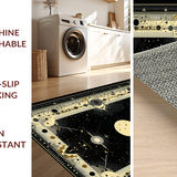 Contemporary Ethereal Patterned Runner(Black)