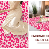 Ultra Soft Area Rug, Non Slip, Stain Resistant, Washable Area Rugs for Living Room, Bedroom, Soft Pink Dorm Rug with Leopard Design(Pink)
