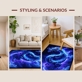Ultra Soft Area Rug, Non Slip, Stain Resistant, Washable Area Rugs for Living Room, Bedroom, Starry Sky Whimsical Design(Blue)