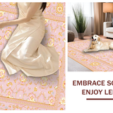Ultra Soft Area Rug, Non Slip, Stain Resistant, Washable Area Rugs for Living Room, Bedroom, Stylish Vibrant Geometric Floral Elements(Pink)