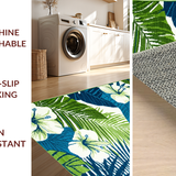 Elegant Blue Green Botanical Print(Blue)