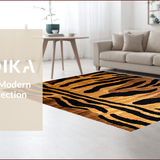 Ultra Soft Area Rug, Non Slip, Stain Resistant, Washable Area Rugs for Living Room, Bedroom, Bold Earthy Tiger Print(Brown)