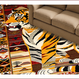 Ultra Soft Area Rug, Non Slip, Stain Resistant, Washable Area Rugs for Living Room, Bedroom, Boho Yellow Tiger Print Living Room Rug(Yellow)