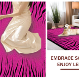 Ultra Soft Area Rug, Non Slip, Stain Resistant, Washable Area Rugs for Living Room, Bedroom, Playful Cartoon Animal Aesthetic(Pink)