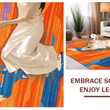 Ultra Soft Area Rug, Non Slip, Stain Resistant, Washable Area Rugs for Living Room, Bedroom, Cartoon Animal Whimsy Pattern(Orange)