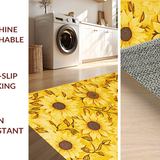 Ultra Soft Area Rug, Non Slip, Stain Resistant, Washable Area Rugs for Living Room, Bedroom, Nature-Inspired Playful Floral Motif(Yellow)