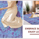 Ultra Soft Area Rug, Non Slip, Stain Resistant, Washable Area Rugs for Living Room, Bedroom, Rustic Violet Geometric Fusion(Blue)