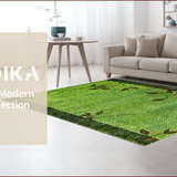 Elegant Nature Inspired Shaggy Mat(Green)