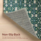 Ultra Soft Area Rug, Non Slip, Stain Resistant, Washable Area Rugs for Living Room, Bedroom, Rustic Textured Lattice Design(Green)
