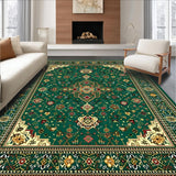 Ultra Soft Area Rug, Non Slip, Stain Resistant, Washable Area Rugs for Living Room, Bedroom, Rustic Tiled Aesthetic in Earth Tones(Green)