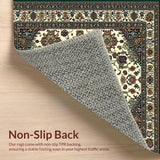 Ultra Soft Area Rug, Non Slip, Stain Resistant, Washable Area Rugs for Living Room, Bedroom, Elegant Vintage Paisley Motif(Beige)