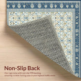 Ultra Soft Area Rug, Non Slip, Stain Resistant, Washable Area Rugs for Living Room, Bedroom, Classic Beige/Blue Floor(Blue)