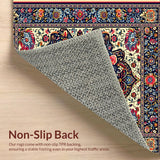 Ultra Soft Area Rug, Non Slip, Stain Resistant, Washable Area Rugs for Living Room, Bedroom, Eclectic Multicolor Living Room Area Rug Soft Plush(Red)