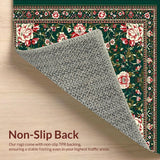 Ultra Soft Area Rug, Non Slip, Stain Resistant, Washable Area Rugs for Living Room, Bedroom, Chic Soft Low Pile Design(Green)