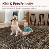Ultra Soft Area Rug, Non Slip, Stain Resistant, Washable Area Rugs for Living Room, Bedroom, Rustic Earthy Cowhide Aesthetic(Brown)