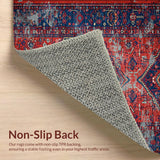 Ultra Soft Area Rug, Non Slip, Stain Resistant, Washable Area Rugs for Living Room, Bedroom, Traditional Boho Red Entryway Non-Slip Carpet(Red)