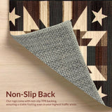 Ultra Soft Area Rug, Non Slip, Stain Resistant, Washable Area Rugs for Living Room, Bedroom, Americana Inspired Earthy Tones(Beige)