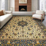 Ultra Soft Area Rug, Non Slip, Stain Resistant, Washable Area Rugs for Living Room, Bedroom, Elegant Neutral Paisley Aesthetic(Beige)