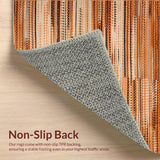 Ultra Soft Area Rug, Non Slip, Stain Resistant, Washable Area Rugs for Living Room, Bedroom, Eclectic Warm Tones Woven Artistry(Orange)
