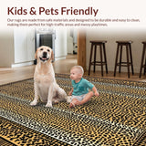 Ultra Soft Area Rug, Non Slip, Stain Resistant, Washable Area Rugs for Living Room, Bedroom, Contemporary Cozy Safari Design(Beige)