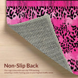 Ultra Soft Area Rug, Non Slip, Stain Resistant, Washable Area Rugs for Living Room, Bedroom, Contemporary Animal Print Elegance(Pink)
