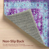 Ultra Soft Area Rug, Non Slip, Stain Resistant, Washable Area Rugs for Living Room, Bedroom, Transitional Earth Tone Composition(Purple)