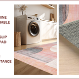Ultra Soft Area Rug, Non Slip, Stain Resistant, Washable Area Rugs for Living Room, Bedroom, Ethereal Sunburst Geometric Motif(Pink)